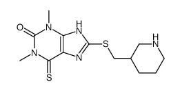 6,7-Dihydro-1,3-dimethyl-8-[(piperidin-3-yl)methylthio]-6-thioxo-1H-purin-2(3H)-one结构式