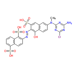 2-[[6-[(4-amino-6-chloro-1,3,5-triazin-2-yl)methylamino]-1-hydroxy-3-sulpho-2-naphthyl]azo]naphthalene-1,5-disulphonic acid Structure