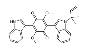 2-(1H-Indol-3-yl)-5-[1-(1,1-dimethyl-2-propenyl)-1H-indol-3-yl]-3,6-dimethoxy-2,5-cyclohexadiene-1,4-dione structure