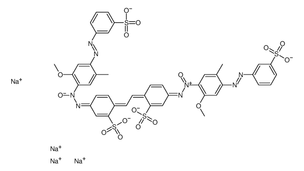 tetrasodium 4,4'-bis[[2-methoxy-5-methyl-4-[(3-sulphonatophenyl)azo]phenyl]-O,N,N-azoxy]stilbene-2,2'-disulphonate结构式