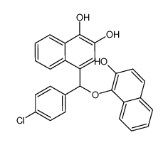 4-[4-chloro-α-(2-hydroxy-[1]naphthyloxy)-benzyl]-naphthalene-1,2-diol Structure