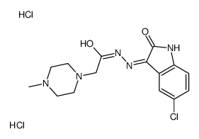 1-Piperazineacetic acid, 4-methyl-, (5-chloro-2-oxo-3-indolinylidene)h ydrazide, dihydrochloride, hydrate, (Z)-结构式