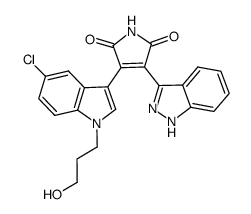 3-[5-chloro-1-(3-hydroxy-propyl)-1H-indol-3-yl]-4-(1H-indazol-3-yl)-pyrrole-2,5-dione结构式