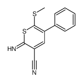 2-imino-6-methylsulfanyl-5-phenylthiopyran-3-carbonitrile Structure