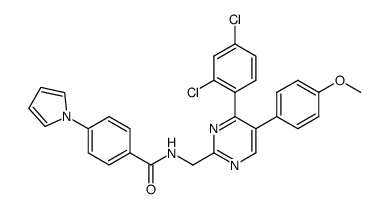 N-[[4-(2,4-dichlorophenyl)-5-(4-methoxyphenyl)pyrimidin-2-yl]methyl]-4-(1H-pyrrol-1-yl)benzamide Structure