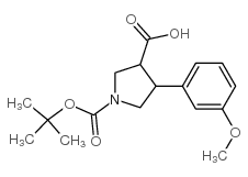 4-(3-甲氧基-苯基)-吡咯烷-1,3-二羧酸 1-叔丁酯结构式