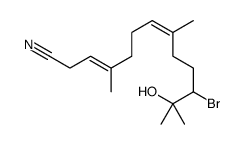 11-bromo-12-hydroxy-4,8,12-trimethyltrideca-3,7-dienenitrile Structure