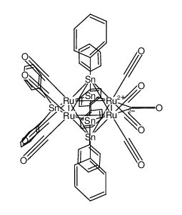 Ru4(μ4-SnPh)2(μ-SnPh2)3(μ-CO)(CO)8结构式