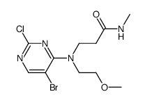 3-[(5-bromo-2-chloro-pyrimidin-4-yl)-(2-methoxyethyl)amino]-N-methyl-propanamide结构式