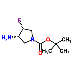 (3R,4S)-3-氨基-4-氟吡咯烷-1-羧酸叔丁酯结构式