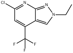 6-chloro-2-ethyl-4-(trifluoromethyl)-2H-pyrazolo[3,4-b]pyridine结构式