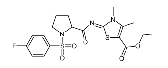 ethyl 2-[1-(4-fluorophenyl)sulfonylpyrrolidine-2-carbonyl]imino-3,4-dimethyl-1,3-thiazole-5-carboxylate Structure
