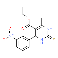 ethyl 6-methyl-4-(3-nitrophenyl)-2-thioxo-1,2,3,4-tetrahydropyrimidine-5-carboxylate structure