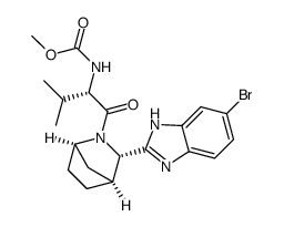 methyl ((S)-1-((1R,3S,4S)-3-(6-bromo-1H-benzo[d]imidazol-2-yl)-2-azabicyclo[2.2.1]heptan-2-yl)-3-methyl-1-oxobutan-2-yl)carbamate Structure