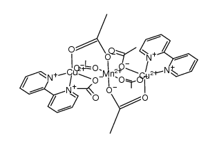 Cu2Mn(acetate)6(2,2'-bipyridine)2 Structure