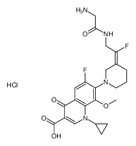 7-{3-[(E)-2-(2-aminoacetylamino)-1-fluoroethylidene]piperidin-1-yl}-1-cyclopropyl-6-fluoro-8-methoxy-4-oxo-1,4-dihydroquinoline-3-carboxylic acid hydrochloride Structure