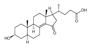 3-hydroxy-15-keto-chol-8(14)-en-24-oic acid Structure