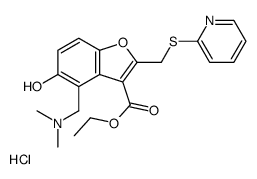 ethyl 4-[(dimethylamino)methyl]-5-hydroxy-2-(pyridin-2-ylsulfanylmethyl)-1-benzofuran-3-carboxylate,hydrochloride Structure