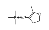 (2-methyl-4,5-dihydrofuran-3-yl)(trimethyl-5-phosphanyl)gold Structure