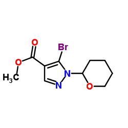 Methyl 5-bromo-1-(tetrahydro-2H-pyran-2-yl)-1H-pyrazole-4-carboxylate structure