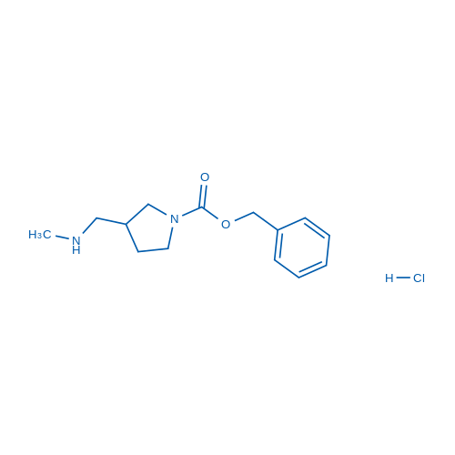 Benzyl 3-((methylamino)methyl)pyrrolidine-1-carboxylate hydrochloride structure
