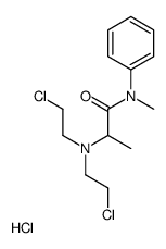 2-[bis(2-chloroethyl)amino]-N-methyl-N-phenylpropanamide,hydrochloride结构式