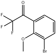 1-(3-Bromo-2-methoxyphenyl)-2,2,2-trifluoroethan-1-one, 2-Bromo-6-(trifluoroacetyl)anisole Structure