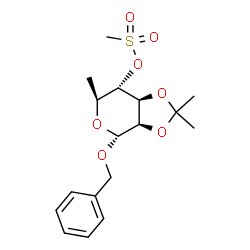 Benzyl 2-O,3-O-isopropylidene-6-deoxy-α-L-mannopyranoside methanesulfonate Structure