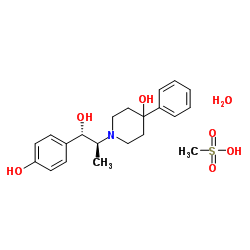 1-((1S,2S)-1-羟基-1-(4-羟基苯基)丙-2-基)-4-苯基哌啶-4-醇甲磺酸三水合物结构式