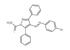 1H-Pyrazole-1-carbothioamide,4-[2-(4-bromophenyl)diazenyl]-3,5-diphenyl- structure