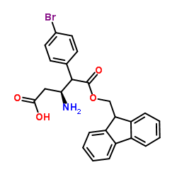 Fmoc-(S)-3-氨基-4-(4-溴苯基)-丁酸结构式