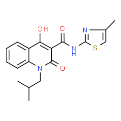 4-hydroxy-1-(2-methylpropyl)-N-(4-methyl-1,3-thiazol-2-yl)-2-oxo-1,2-dihydroquinoline-3-carboxamide结构式