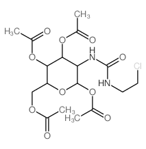 [2,5-diacetyloxy-6-(acetyloxymethyl)-3-(2-chloroethylcarbamoylamino)oxan-4-yl] acetate结构式