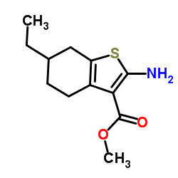 2-氨基-6-乙基-4,5,6,7-四氢苯并噻吩-3-羧酸甲酯结构式