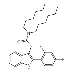 2-[2-(2,4-difluorophenyl)-1H-indol-3-yl]-N,N-dihexylacetamide Structure