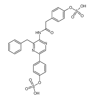 N-[3-benzyl-5-(4-sulfooxy-phenyl)-pyrazin-2-yl]-2-(4-sulfooxy-phenyl)-acetamide Structure