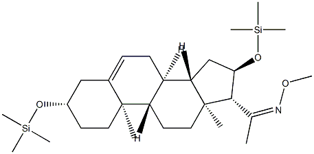 3β,16α-Bis(trimethylsiloxy)pregn-5-en-20-one O-methyl oxime structure