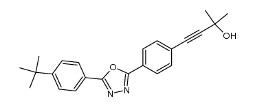 2-(4-tert-butylphenyl)-5-[4-(3-hydroxy-3-methylbutynyl)phenyl]-1,3,4-oxadiazole结构式