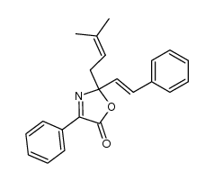 2-(3-methyl-but-2-enyl)-4-phenyl-2-trans-styryl-2H-oxazol-5-one结构式