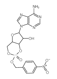 8-(6-aminopurin-9-yl)-3-[(4-nitrophenyl)methoxy]-3-oxo-2,4,7-trioxa-3$l^C17H17N6O8P-phosphabicyclo[4.3.0]nonan-9-ol picture