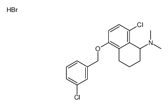 [8-chloro-5-[(3-chlorophenyl)methoxy]-1,2,3,4-tetrahydronaphthalen-1-yl]-dimethylazanium,bromide Structure