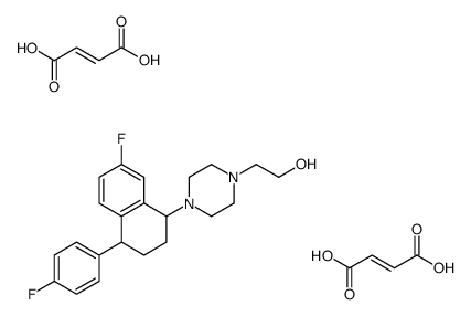 (E)-but-2-enedioic acid,2-[4-[7-fluoro-4-(4-fluorophenyl)-1,2,3,4-tetrahydronaphthalen-1-yl]piperazin-1-yl]ethanol Structure