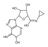 (2S,3S,4R,5R)-N-cyclopropyl-3,4-dihydroxy-5-(1-hydroxy-6-imino-purin-9-yl)oxolane-2-carboxamide结构式