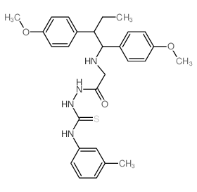 Glycine,N-[1,2-bis(4-methoxyphenyl)butyl]-,2-[[(3-methylphenyl)amino]thioxomethyl]hydrazide结构式