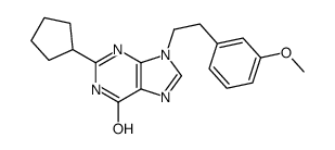 2-cyclopentyl-9-[2-(3-methoxyphenyl)ethyl]-3H-purin-6-one结构式