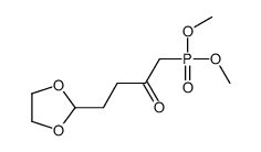 1-dimethoxyphosphoryl-4-(1,3-dioxolan-2-yl)butan-2-one结构式