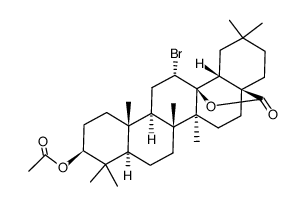 3β-acetyl-12α-bromo-oleanan-28 (*) 13β-olide结构式