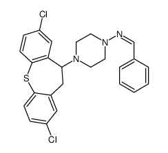 1-Piperazinamine, 4-(2,8-dichloro-10,11-dihydrodibenzo(b,f)thiepin-10- yl)-N-(phenylmethylene)- structure