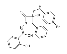 N-[3-[[(4-bromophenyl)amino]methyl]-3-chloro-2-oxo-4-phenyl-azetidin-1-yl]-2-hydroxy-benzamide Structure