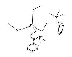 bis-(2-phenyl-t-butylphosphinoethyl)-diethylstannane结构式